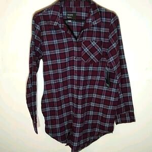 NWT Free press sleepwear separates plaid shirt. Size S